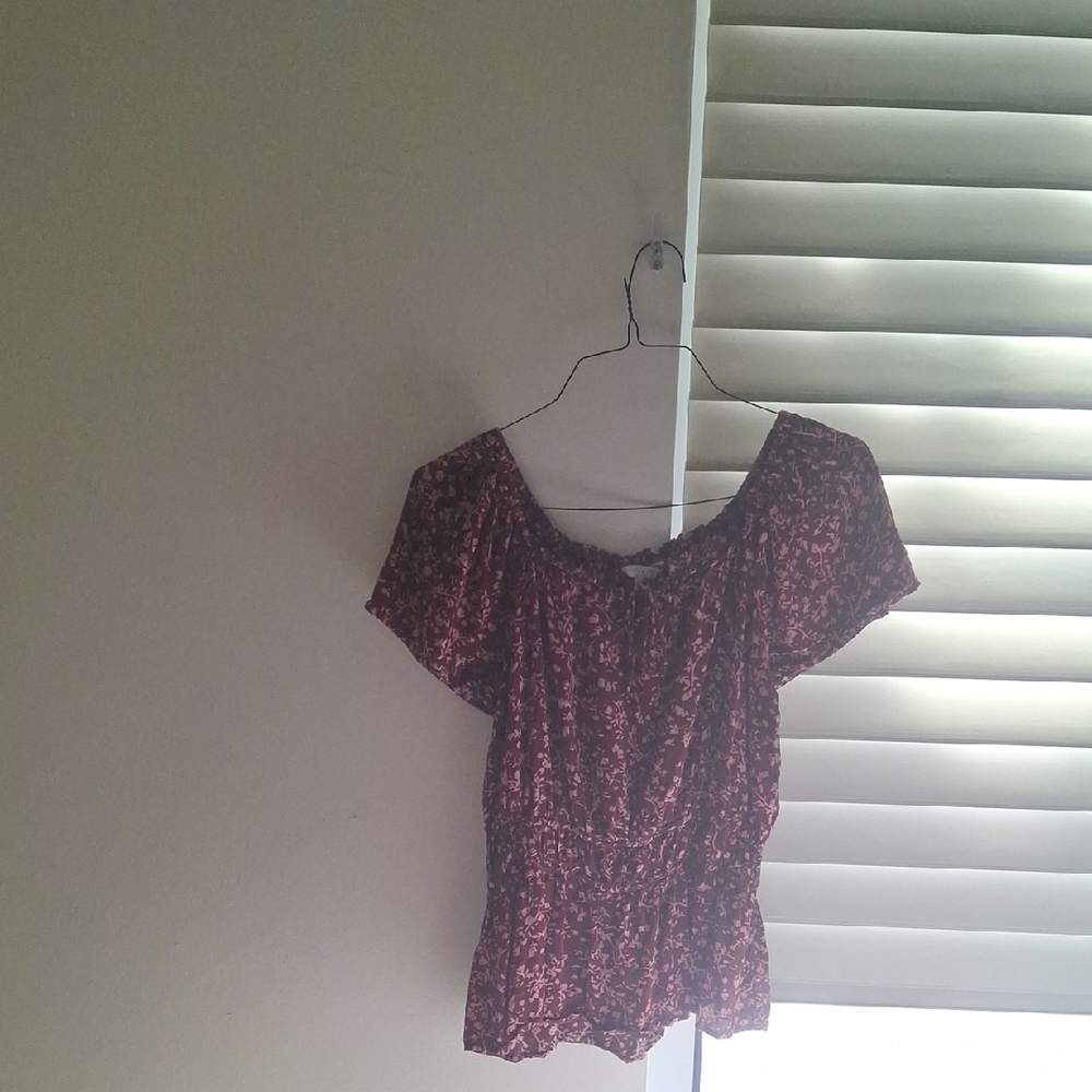 Lucky Brand Floral Crop Top - Dark Pink